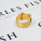 Pre-Owned 9ct Gold Mens Double Buckle Ring Size Y