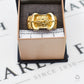 Pre-Owned 9ct Gold Mens Double Buckle Ring Size Y