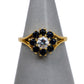 Pre-Owned 9ct Gold Sapphire & CZ Cluster Ring Size K