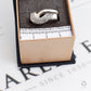 Pre-Owned 14ct White Gold CZ Abstract Design Ring Size Q