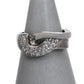Pre-Owned 14ct White Gold CZ Abstract Design Ring Size Q