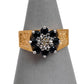Pre-Owned 9ct Gold Oval Sapphire & Diamond Cluster Ring Size O