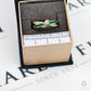 Pre-Owned 9ct Gold Emerald & Diamond Crossover Ring Size P