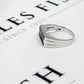 Pre-Owned 9ct White Gold Onyx & Diamond Ring Size U.5