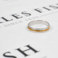 Pre-Owned 18ct Gold 2 Tone 2 CZ Band Ring Size T