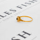 Pre-Owned 22ct Gold Blue & White Synthetic Stone Ring Size Q