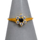 Pre-Owned 22ct Gold Blue & White Synthetic Stone Ring Size Q