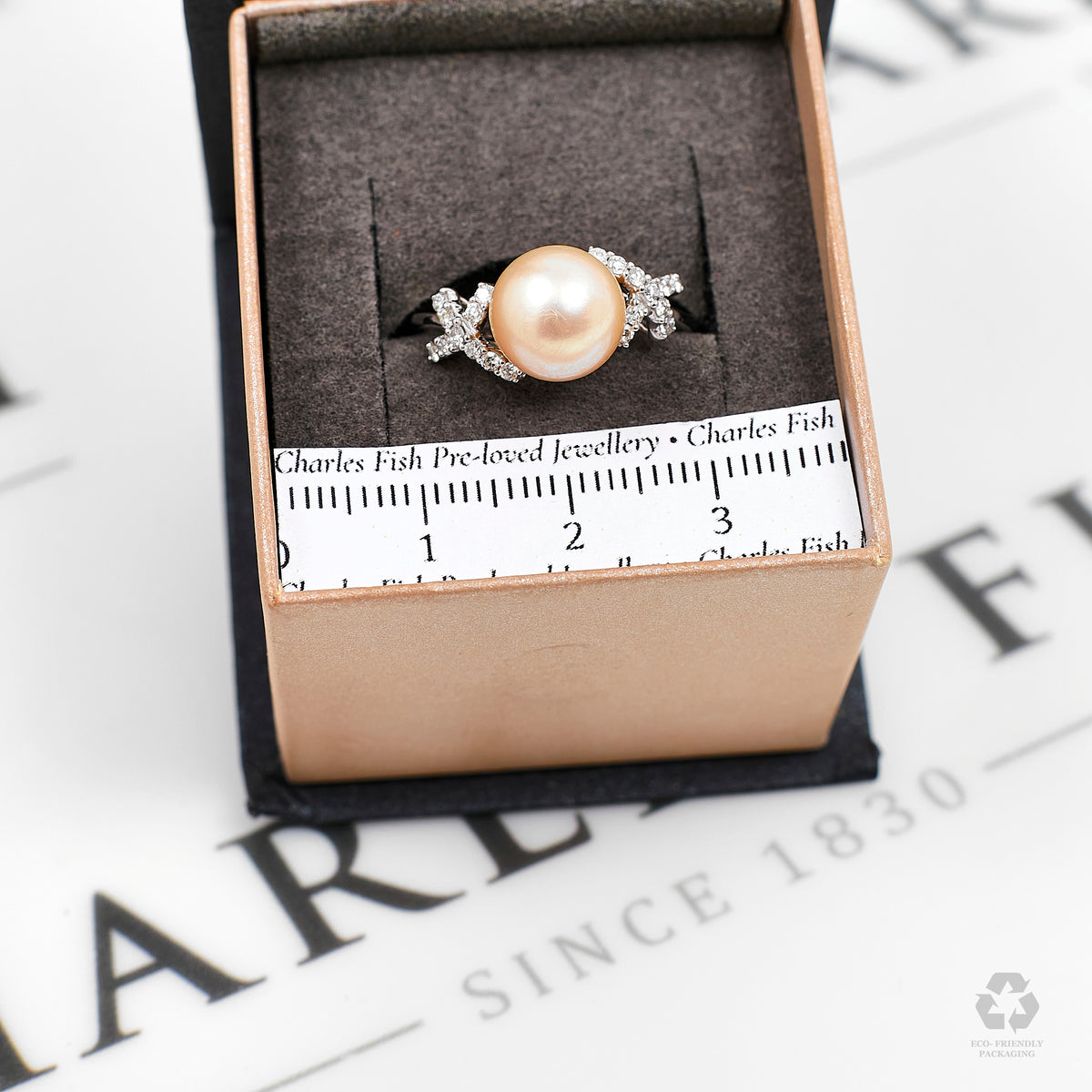 Pre-Owned 18ct White Gold Cultured Pearl & Diamond Ring