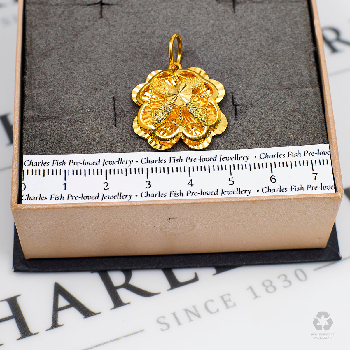 Pre-Owned 22ct Gold Filigree Flower Pendant