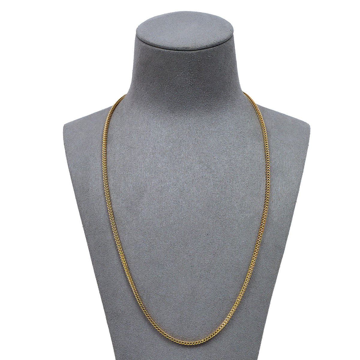 Pre-Owned 9ct Gold Square Foxtail Necklace 22 Inch