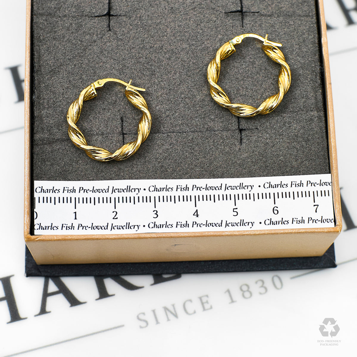 Pre-Owned 9ct Gold Twist Creole Hoop Earrings
