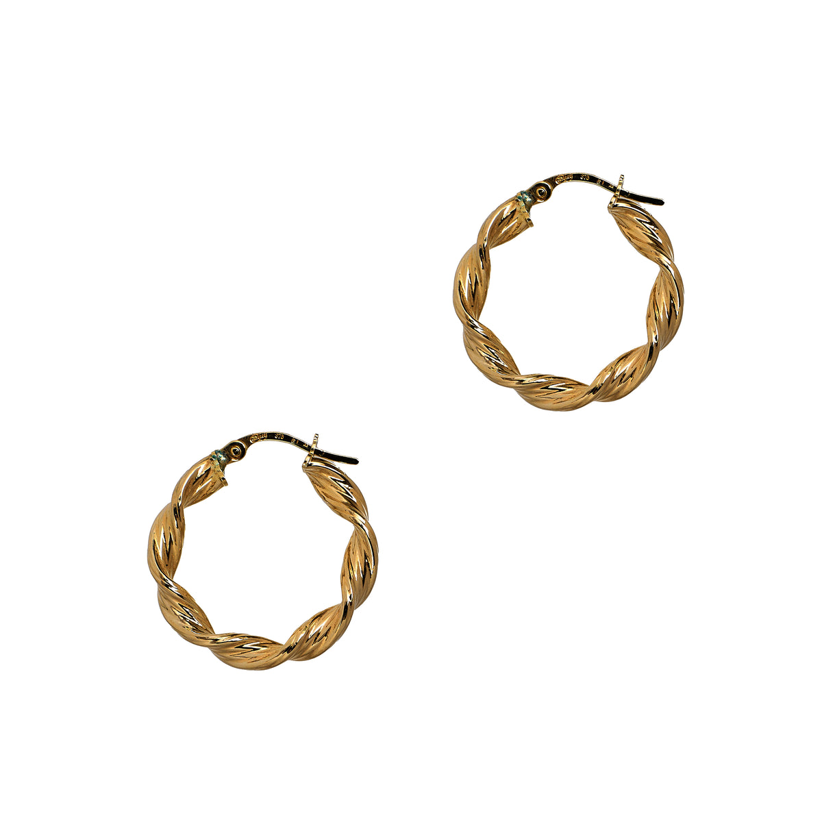 Pre-Owned 9ct Gold Twist Creole Hoop Earrings