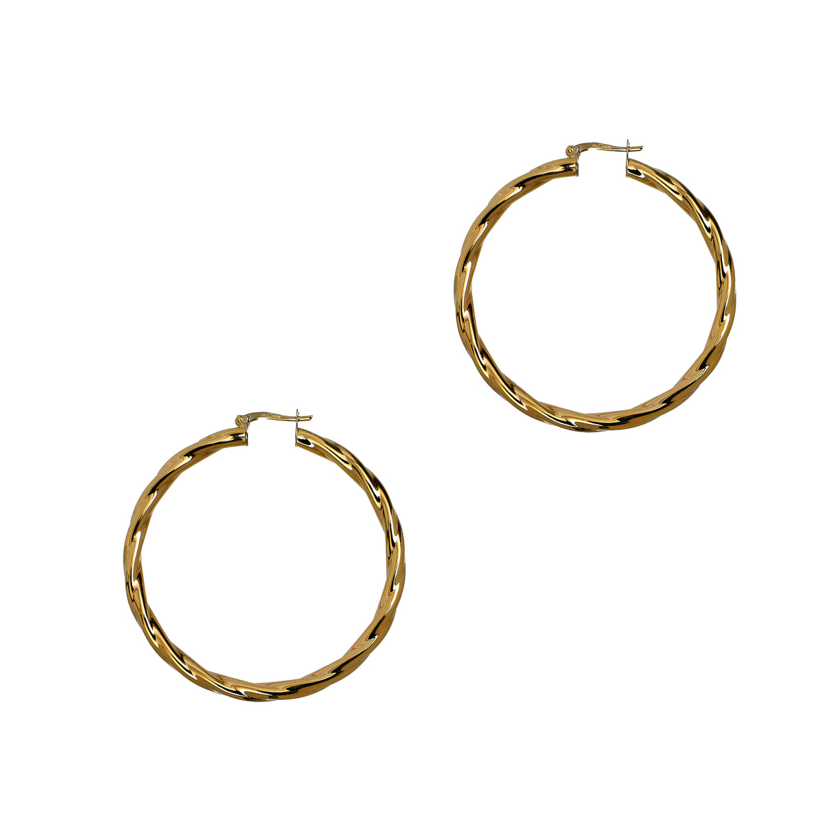 Pre-Owned 9ct Gold Twist Creole Hoop Earrings