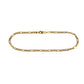 Pre-Owned 9ct Gold 2 Tone Patterned Figaro Chain Anklet