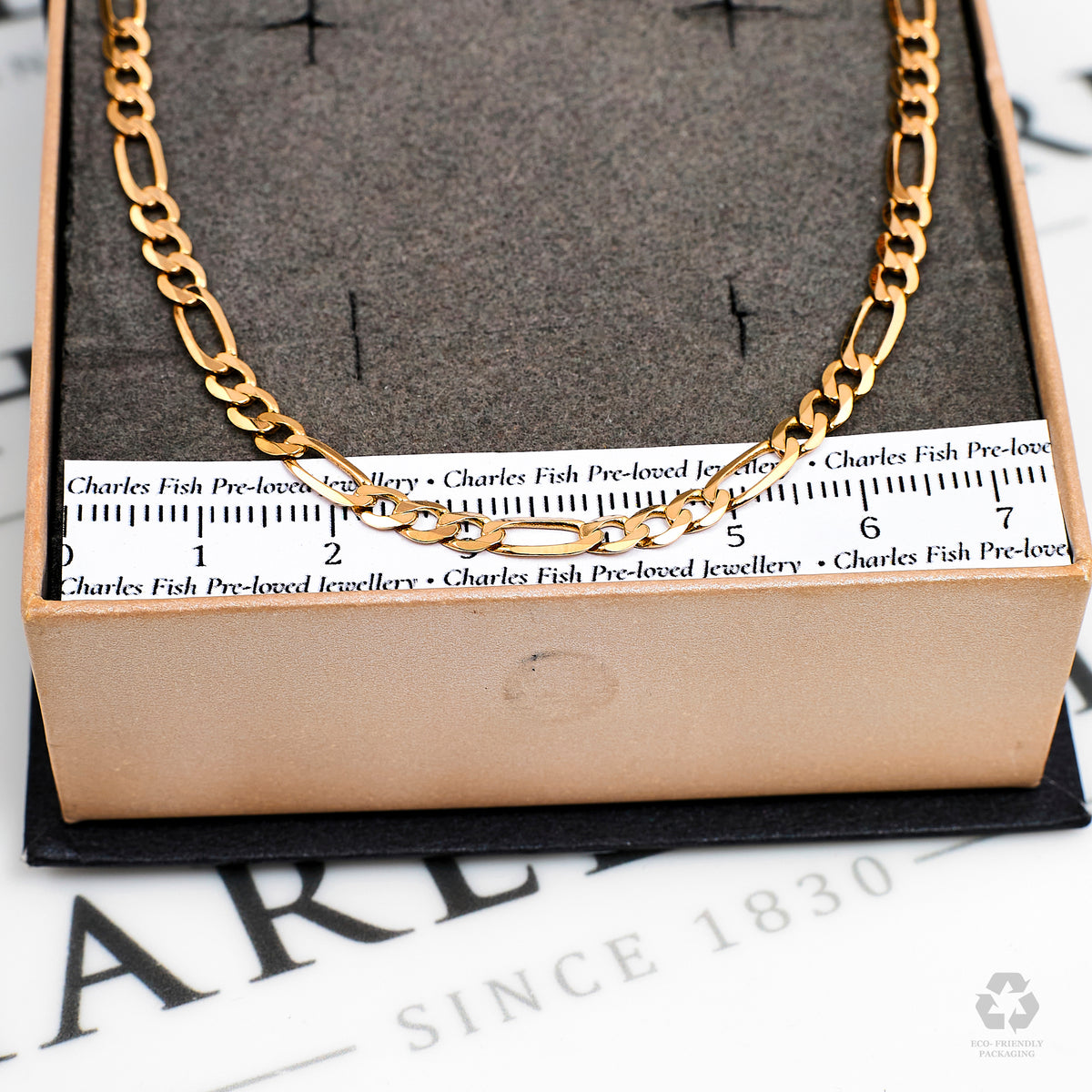 Pre-Owned 9ct Gold Figaro Chain Necklace 20 Inch