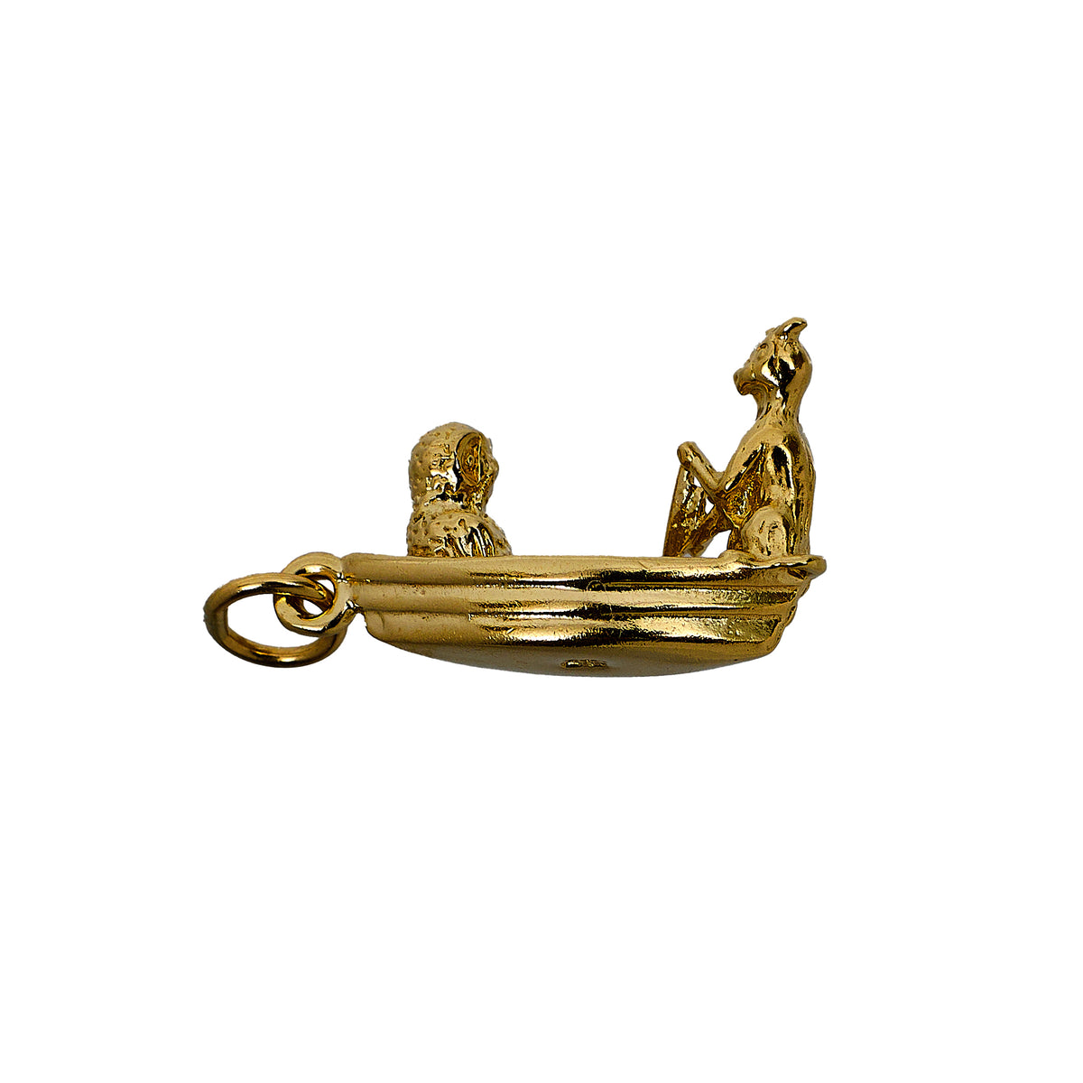 Pre-Owned 9ct Gold Owl & Pussycat Boat Charm