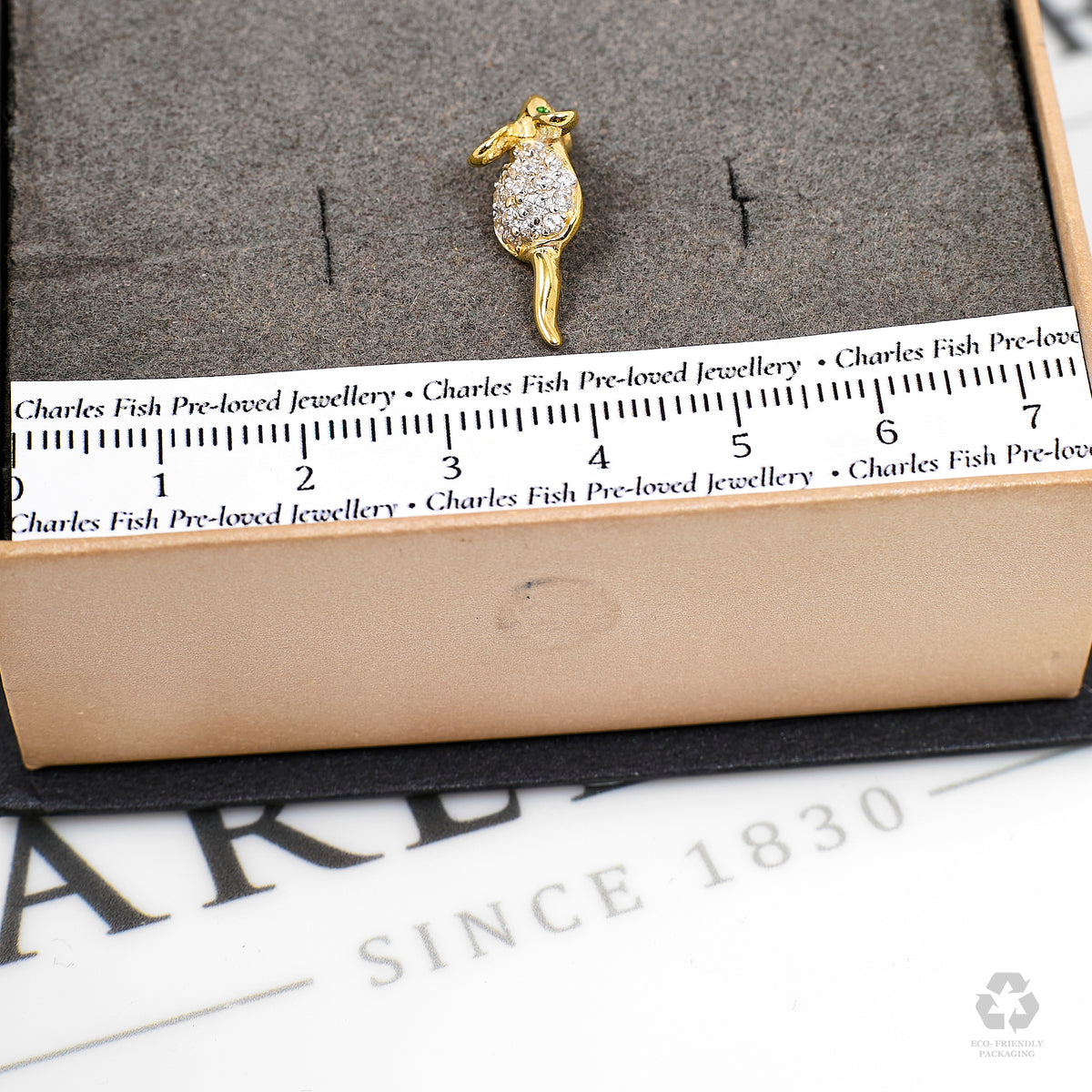 Pre-Owned 9ct Gold CZ Mouse Pendant