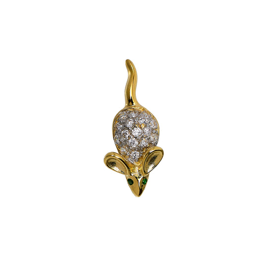 Pre-Owned 9ct Gold CZ Mouse Pendant