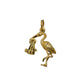 Pre-Owned 9ct Gold Stork & Baby Charm