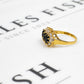 Pre-Owned 9ct Gold 3 Oval Sapphire & CZ Cluster Ring Size M