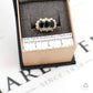 Pre-Owned 9ct Gold 3 Oval Sapphire & CZ Cluster Ring Size M