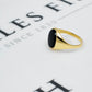 Pre-Owned 9ct Gold Oval Onyx Signet Ring Size M