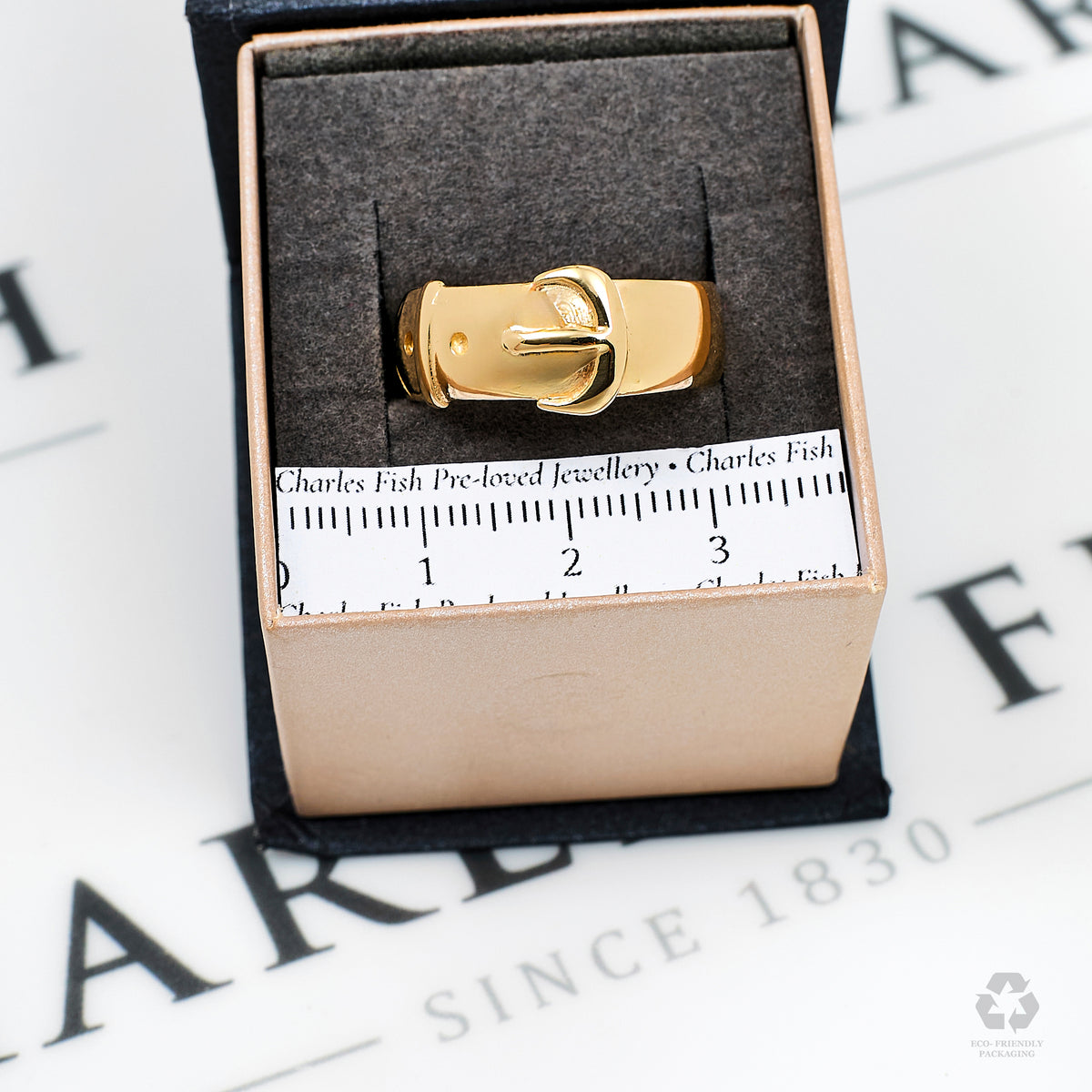 Pre-Owned 9ct Gold Buckle Ring Size S