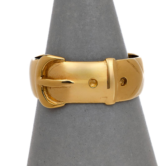 Pre-Owned 9ct Gold Buckle Ring Size S