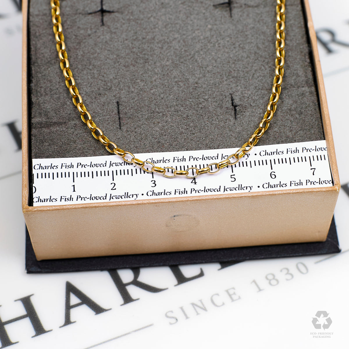 Pre-Owned 9ct Gold Belcher Chain Necklace 19 Inch