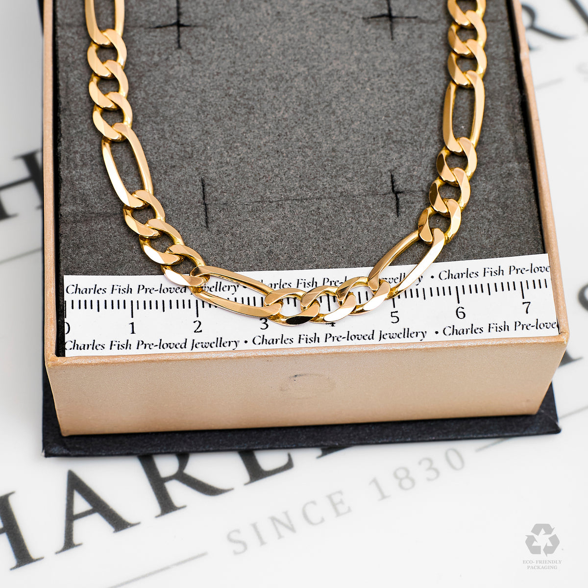 Pre-Owned 9ct Gold Figaro Chain Necklace 20 Inch