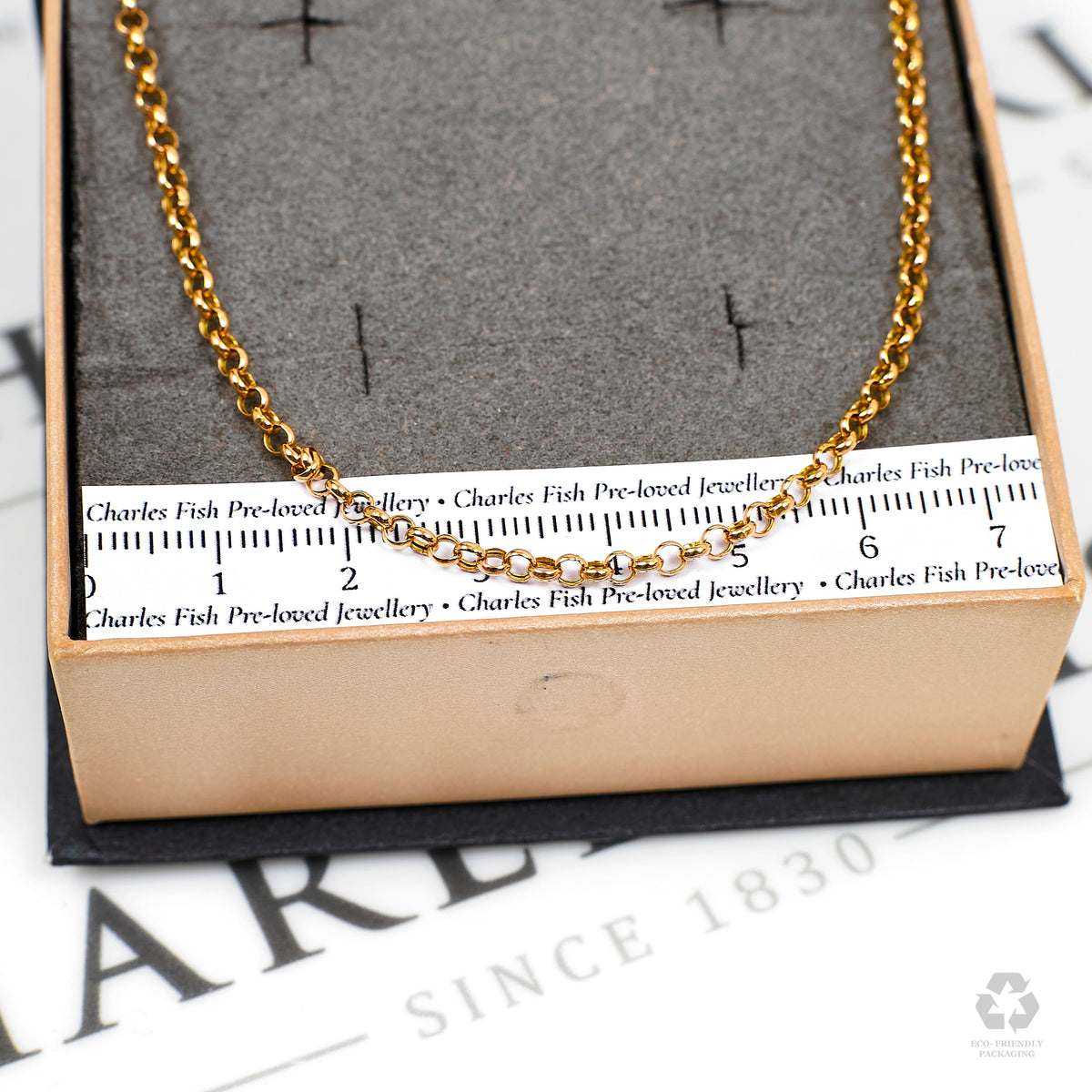 Pre-Owned 9ct Gold Belcher Chain Necklace 18 Inch