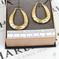 Pre-Owned 9ct Gold Rhombus Pattern Creole Earrings