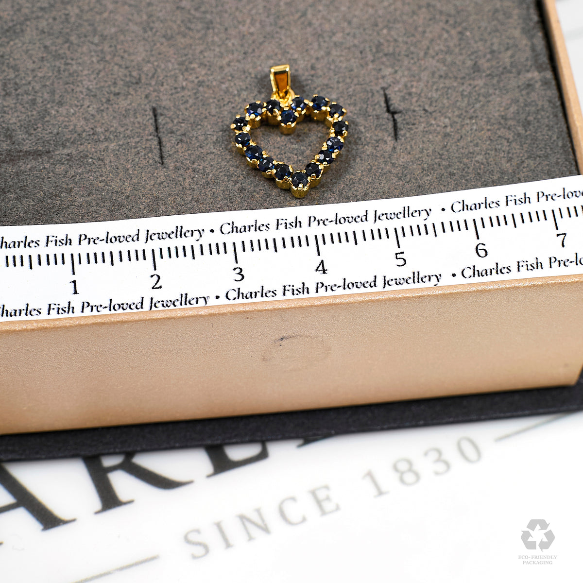 Pre-Owned 9ct Gold Sapphire Heart Pendant