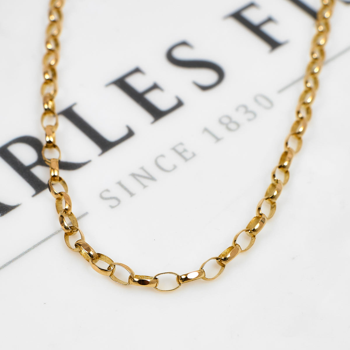 Pre-Owned 9ct Gold Belcher Chain Necklace 28 Inch