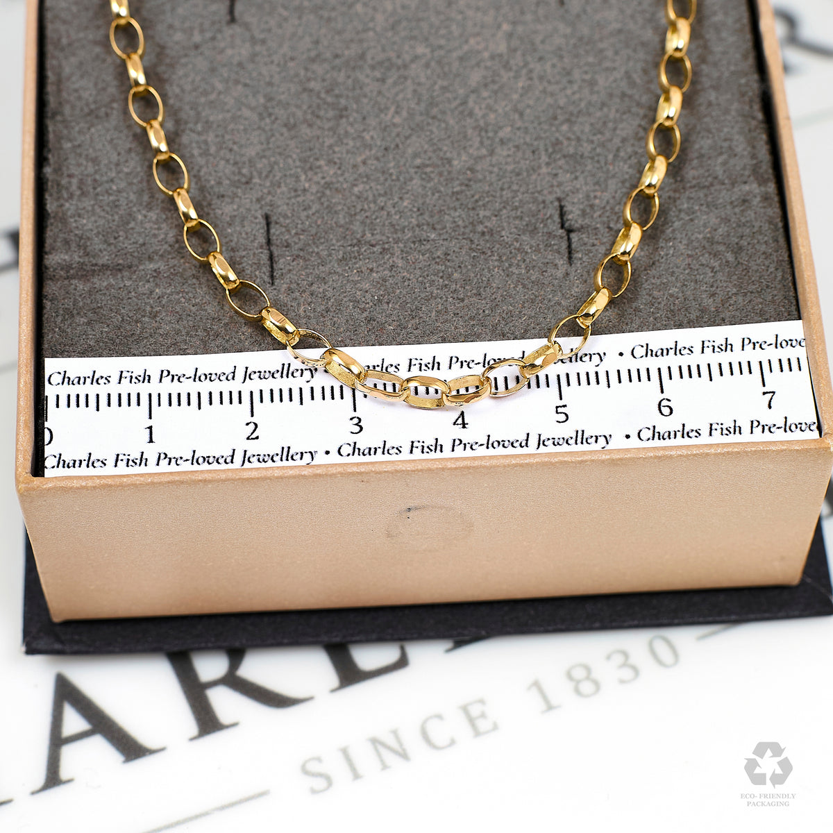 Pre-Owned 9ct Gold Belcher Chain Necklace 28 Inch