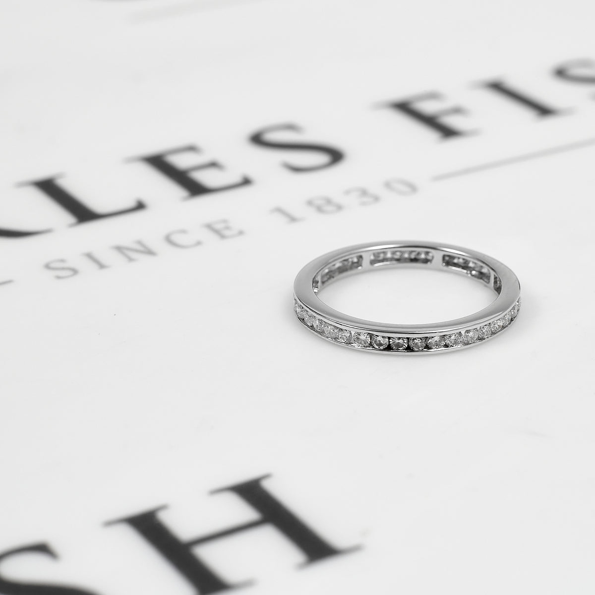 Pre-Owned 18ct White Gold Diamond Eternity Ring Size M.5