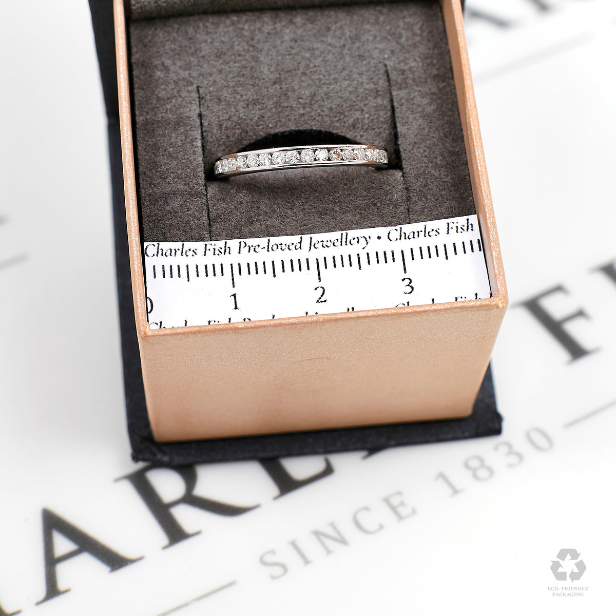 Pre-Owned 18ct White Gold Diamond Eternity Ring Size M.5