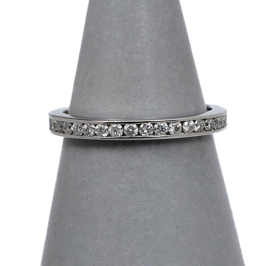 Pre-Owned 18ct White Gold Diamond Eternity Ring Size M.5