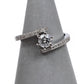 Pre-Owned 18ct White Gold CZ Crossover Ring Size K.5