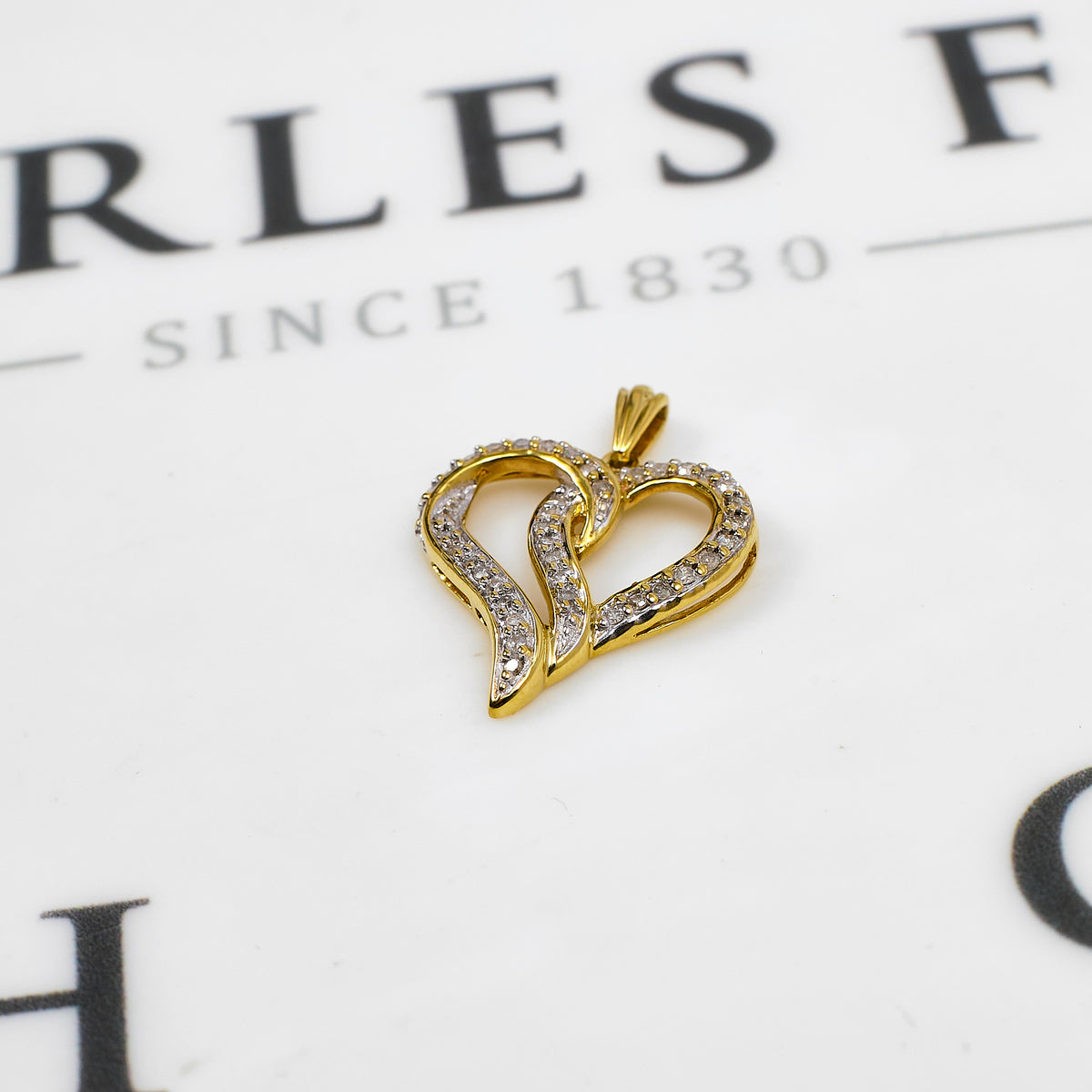 Pre-Owned 9ct Gold Diamond Heart Pendant