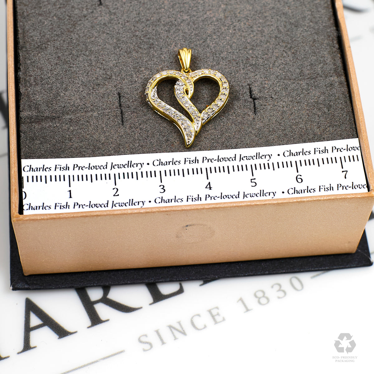 Pre-Owned 9ct Gold Diamond Heart Pendant
