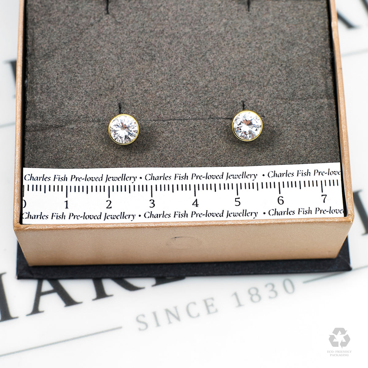 Pre-Owned 9ct Gold CZ Stud Earrings