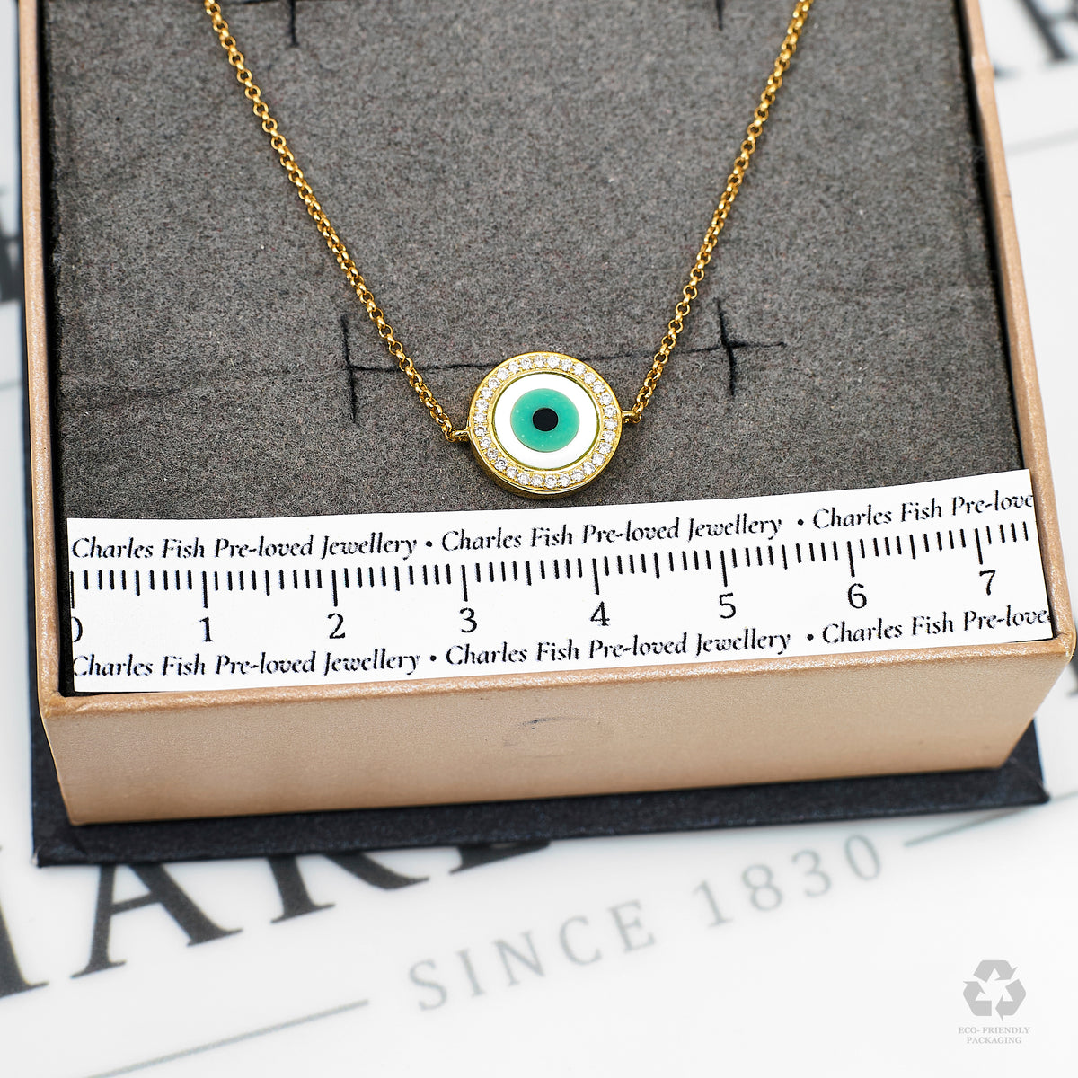 Pre-Owned 18ct Gold Multi Gemstone Eye Design Bracelet