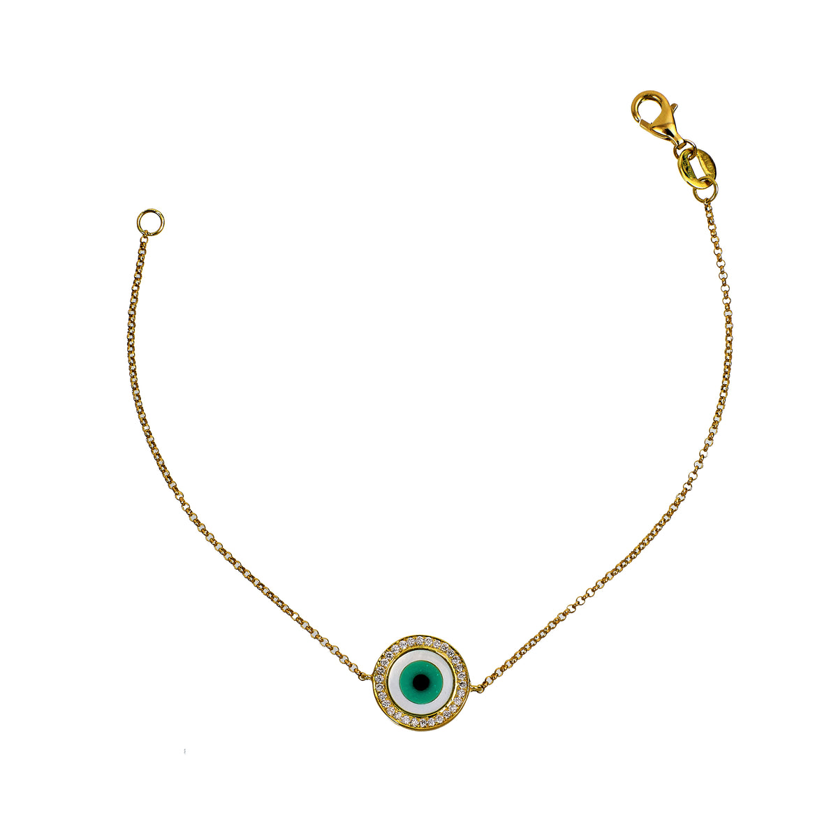 Pre-Owned 18ct Gold Multi Gemstone Eye Design Bracelet