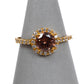 Pre-Owned 22ct Gold Brown & White CZ Cluster Ring Size R