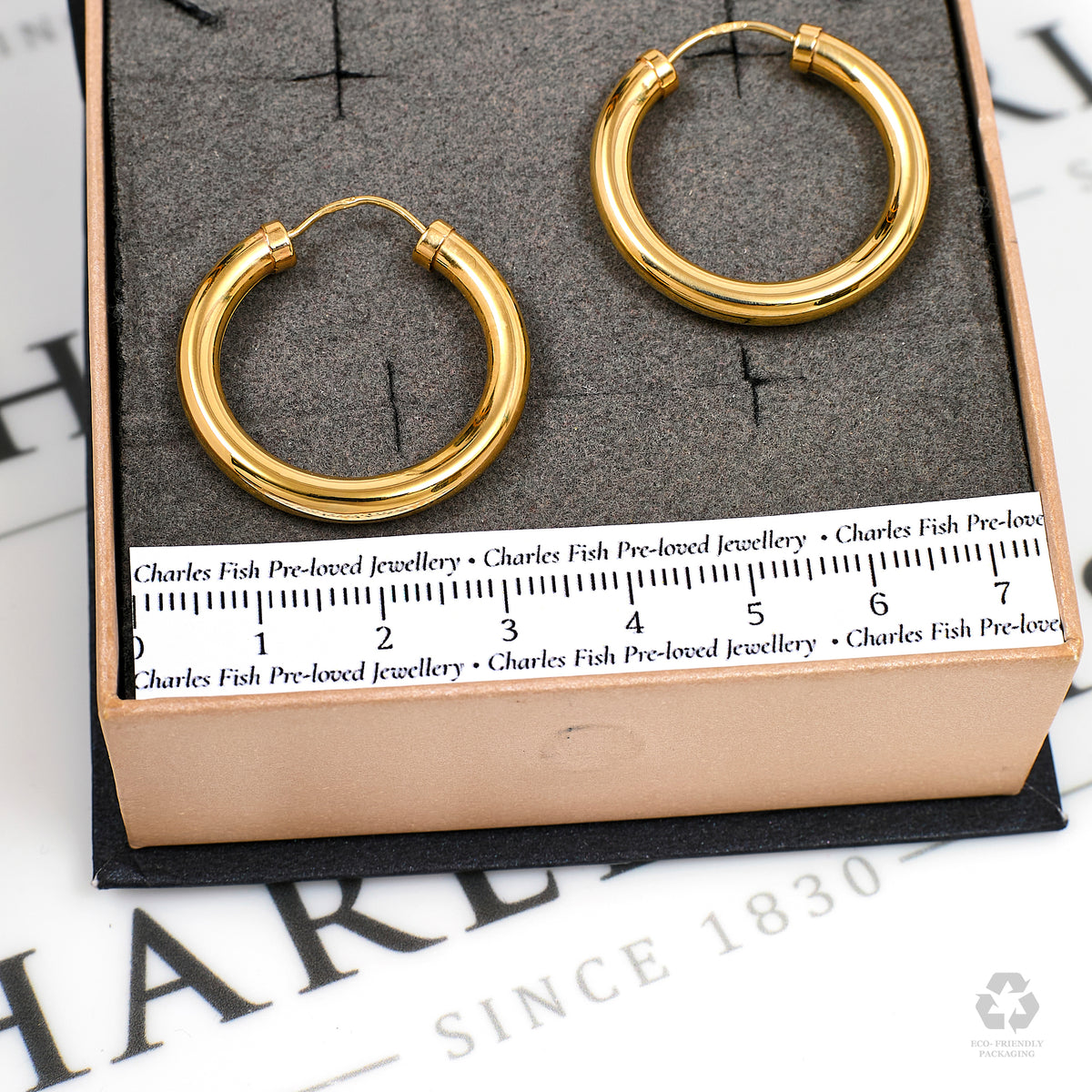 Pre-Owned 9ct Gold Sleeper Hoop Earrings