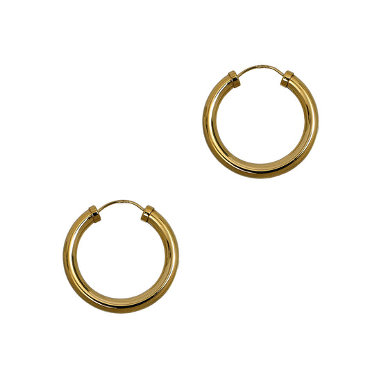 Pre-Owned 9ct Gold Sleeper Hoop Earrings