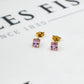 Pre-Owned 9ct Gold Oval Pink Sapphire Stud Earrings
