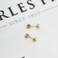 Pre-Owned 9ct Gold Oval Pink Sapphire Stud Earrings