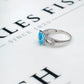 Pre-Owned 9ct White Gold Oval & Topaz Diamond Ring Size Q.5